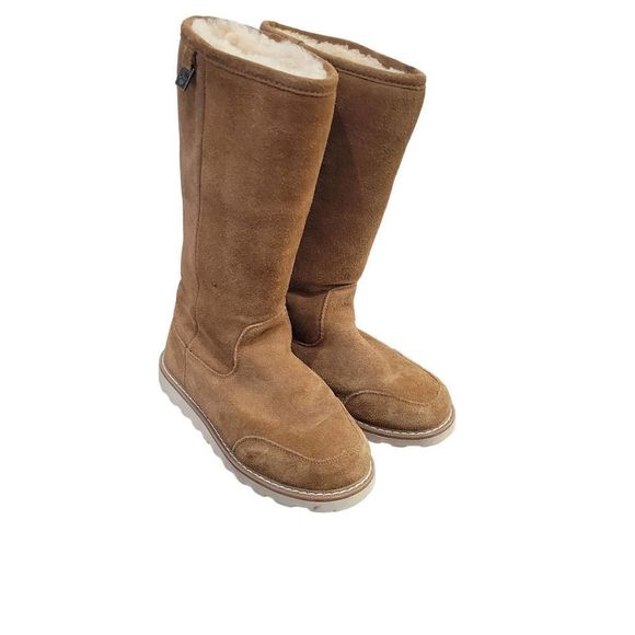 Bearpaw Kimella Women’s Brown Sz 7 12” Tall Boot Cow Suede Sheep Skin Wool - Picture 6 of 14